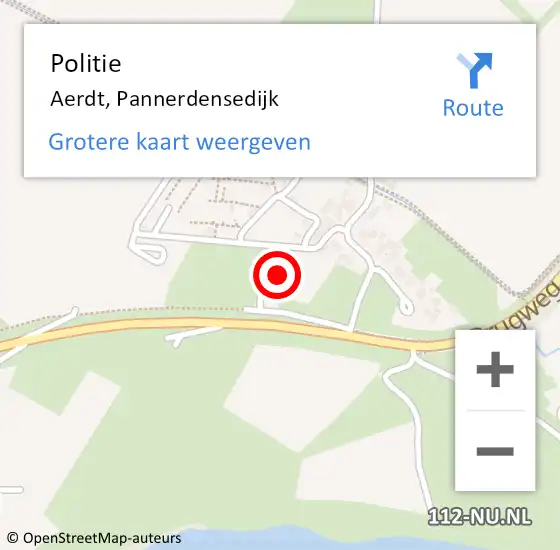 Locatie op kaart van de 112 melding: Politie Aerdt, Pannerdensedijk op 17 juli 2022 16:28