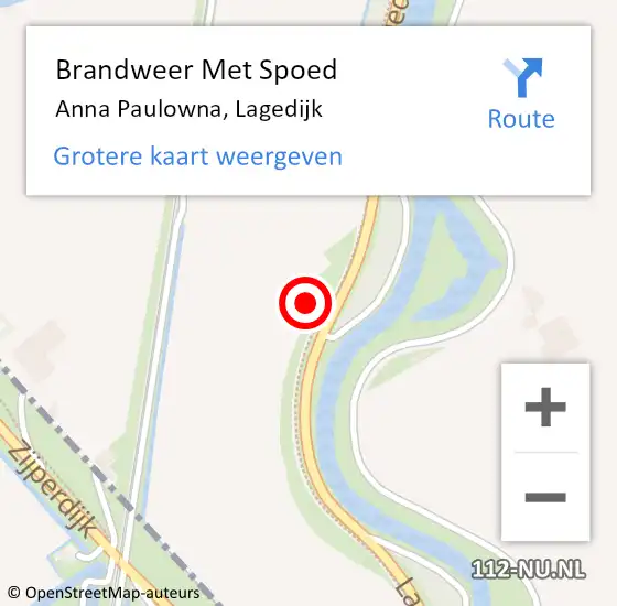 Locatie op kaart van de 112 melding: Brandweer Met Spoed Naar Anna Paulowna, Lagedijk op 17 juli 2022 16:30
