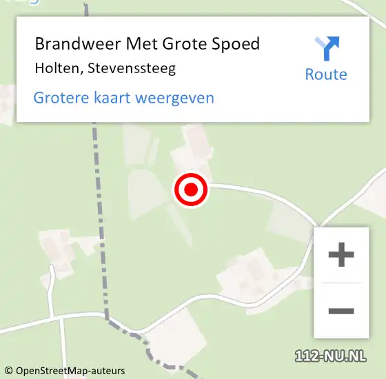 Locatie op kaart van de 112 melding: Brandweer Met Grote Spoed Naar Holten, Stevenssteeg op 17 juli 2022 16:42