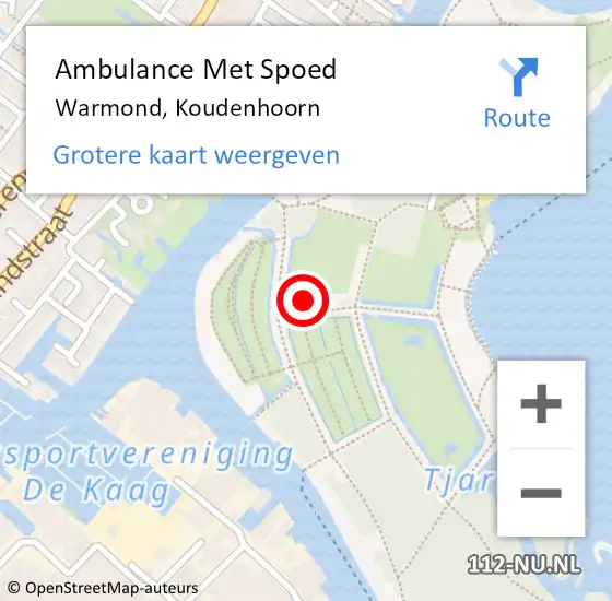 Locatie op kaart van de 112 melding: Ambulance Met Spoed Naar Warmond, Koudenhoorn op 17 juli 2022 16:52
