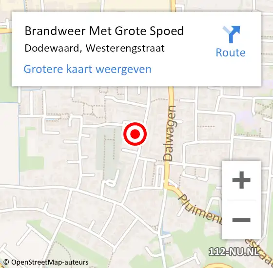 Locatie op kaart van de 112 melding: Brandweer Met Grote Spoed Naar Dodewaard, Westerengstraat op 17 juli 2022 17:20