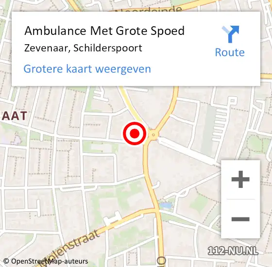 Locatie op kaart van de 112 melding: Ambulance Met Grote Spoed Naar Zevenaar, Schilderspoort op 17 juli 2022 17:21