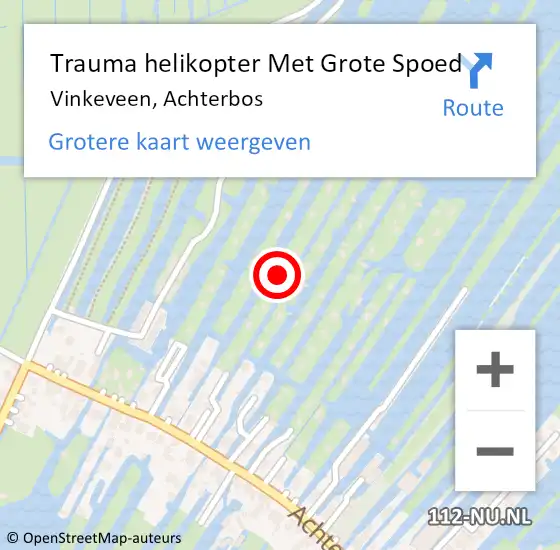 Locatie op kaart van de 112 melding: Trauma helikopter Met Grote Spoed Naar Vinkeveen, Achterbos op 17 juli 2022 17:25