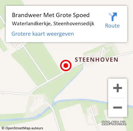 Locatie op kaart van de 112 melding: Brandweer Met Grote Spoed Naar Waterlandkerkje, Steenhovensedijk op 17 juli 2022 18:11
