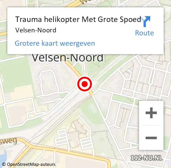 Locatie op kaart van de 112 melding: Trauma helikopter Met Grote Spoed Naar Velsen-Noord op 17 juli 2022 18:17
