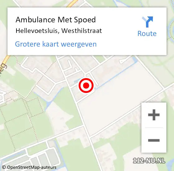 Locatie op kaart van de 112 melding: Ambulance Met Spoed Naar Hellevoetsluis, Westhilstraat op 17 juli 2022 18:17