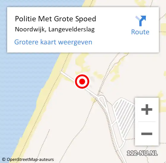 Locatie op kaart van de 112 melding: Politie Met Grote Spoed Naar Noordwijk, Langevelderslag op 17 juli 2022 18:28