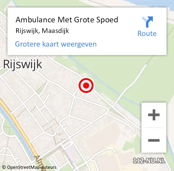 Locatie op kaart van de 112 melding: Ambulance Met Grote Spoed Naar Rijswijk, Maasdijk op 17 juli 2022 20:20