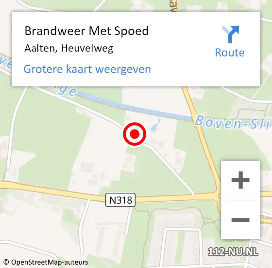 Locatie op kaart van de 112 melding: Brandweer Met Spoed Naar Aalten, Heuvelweg op 17 juli 2022 20:38