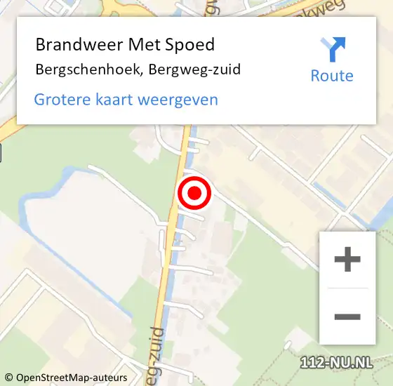 Locatie op kaart van de 112 melding: Brandweer Met Spoed Naar Bergschenhoek, Bergweg-zuid op 17 juli 2022 21:11