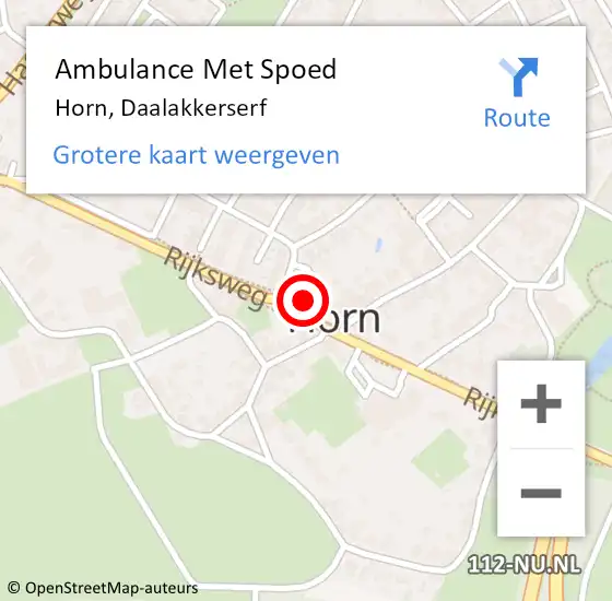 Locatie op kaart van de 112 melding: Ambulance Met Spoed Naar Horn, Daalakkerserf op 17 juli 2022 21:37