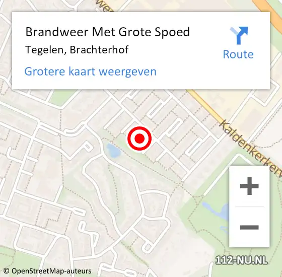 Locatie op kaart van de 112 melding: Brandweer Met Grote Spoed Naar Tegelen, Brachterhof op 17 juli 2022 21:41