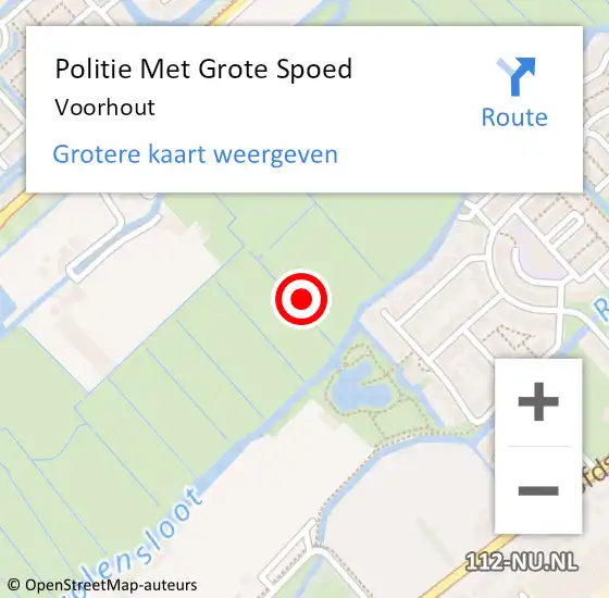 Locatie op kaart van de 112 melding: Politie Met Grote Spoed Naar Voorhout op 17 juli 2022 21:47