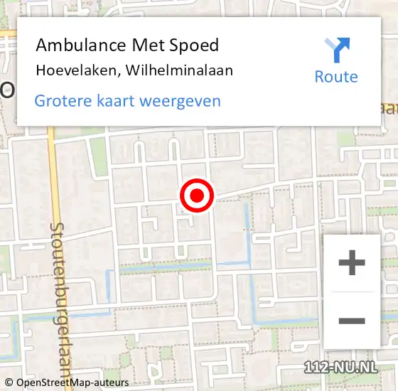 Locatie op kaart van de 112 melding: Ambulance Met Spoed Naar Hoevelaken, Wilhelminalaan op 17 juli 2022 22:22