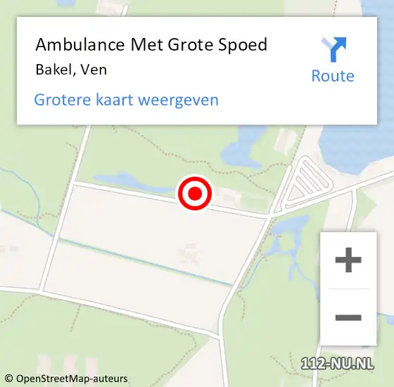 Locatie op kaart van de 112 melding: Ambulance Met Grote Spoed Naar Bakel, Ven op 17 juli 2022 23:01