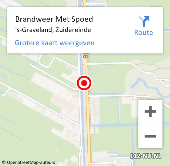 Locatie op kaart van de 112 melding: Brandweer Met Spoed Naar 's-Graveland, Zuidereinde op 17 juli 2022 23:18