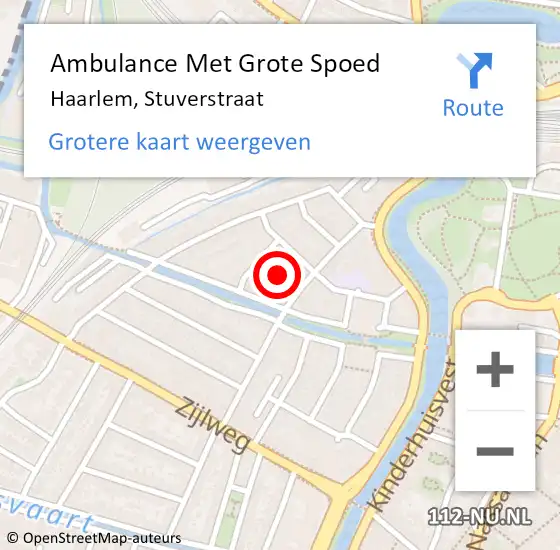 Locatie op kaart van de 112 melding: Ambulance Met Grote Spoed Naar Haarlem, Stuverstraat op 17 juli 2022 23:32