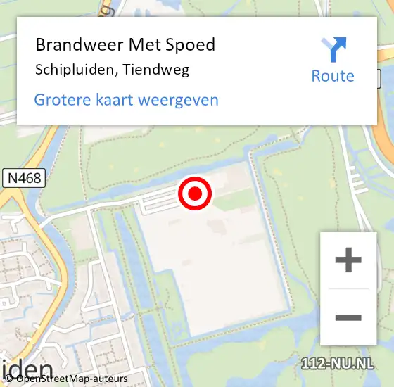 Locatie op kaart van de 112 melding: Brandweer Met Spoed Naar Schipluiden, Tiendweg op 17 juli 2022 23:57