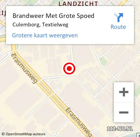 Locatie op kaart van de 112 melding: Brandweer Met Grote Spoed Naar Culemborg, Textielweg op 18 juli 2022 00:15