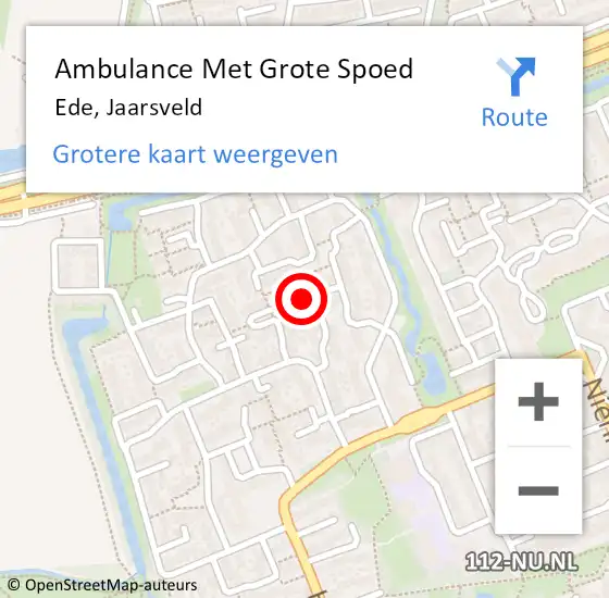 Locatie op kaart van de 112 melding: Ambulance Met Grote Spoed Naar Ede, Jaarsveld op 18 juli 2022 00:24