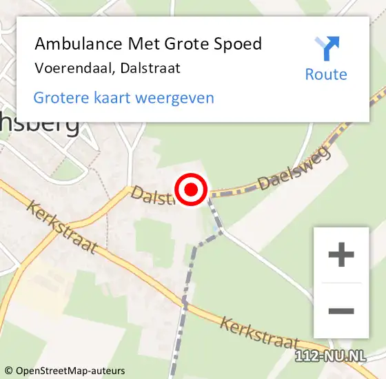 Locatie op kaart van de 112 melding: Ambulance Met Grote Spoed Naar Voerendaal, Dalstraat op 23 juli 2014 14:51