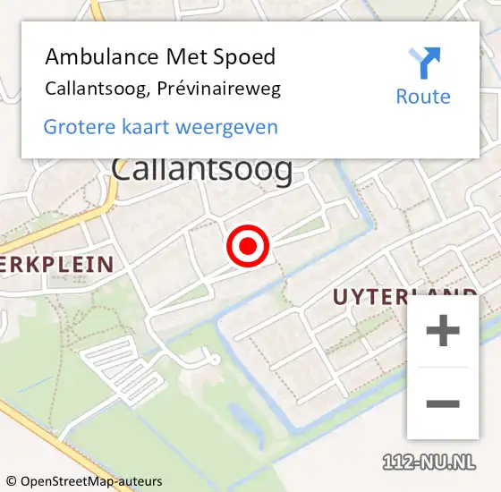 Locatie op kaart van de 112 melding: Ambulance Met Spoed Naar Callantsoog, Prévinaireweg op 18 juli 2022 01:43