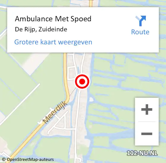 Locatie op kaart van de 112 melding: Ambulance Met Spoed Naar De Rijp, Zuideinde op 18 juli 2022 02:04