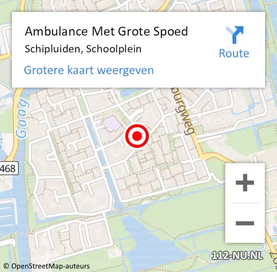 Locatie op kaart van de 112 melding: Ambulance Met Grote Spoed Naar Schipluiden, Schoolplein op 18 juli 2022 06:49