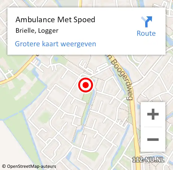 Locatie op kaart van de 112 melding: Ambulance Met Spoed Naar Brielle, Logger op 18 juli 2022 07:50