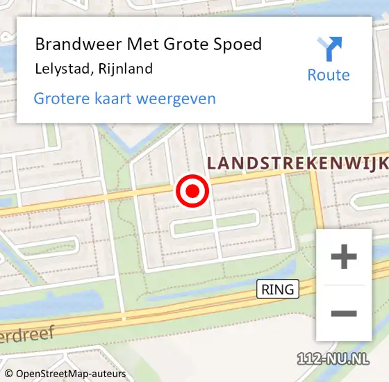Locatie op kaart van de 112 melding: Brandweer Met Grote Spoed Naar Lelystad, Rijnland op 18 juli 2022 08:52
