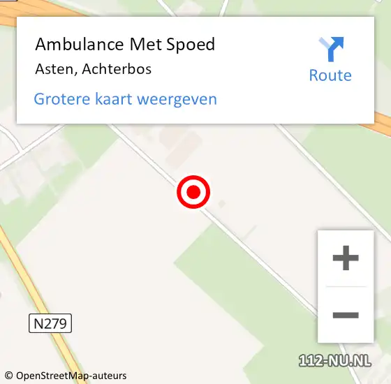 Locatie op kaart van de 112 melding: Ambulance Met Spoed Naar Asten, Achterbos op 23 juli 2014 15:11