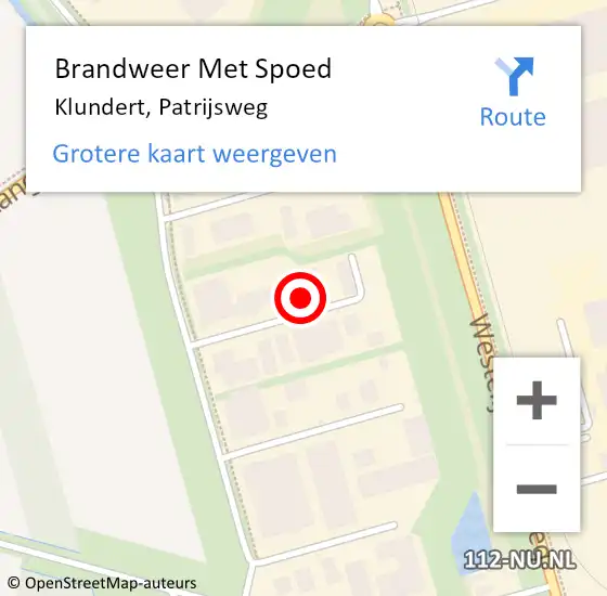 Locatie op kaart van de 112 melding: Brandweer Met Spoed Naar Klundert, Patrijsweg op 18 juli 2022 09:37