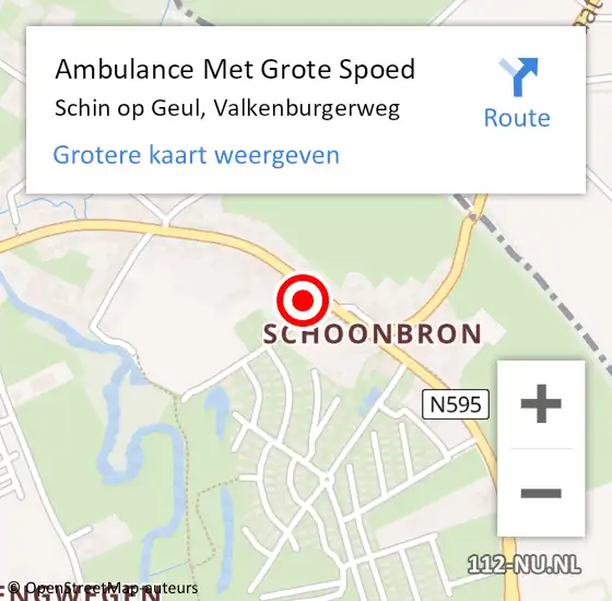 Locatie op kaart van de 112 melding: Ambulance Met Grote Spoed Naar Schin op Geul, Valkenburgerweg op 23 juli 2014 15:15