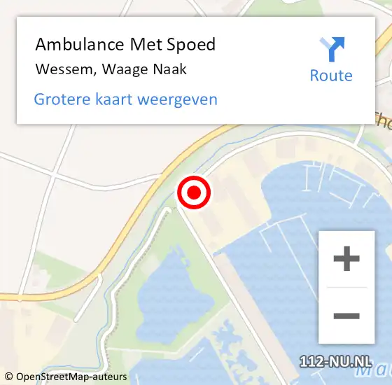 Locatie op kaart van de 112 melding: Ambulance Met Spoed Naar Wessem, Waage Naak op 18 juli 2022 11:07