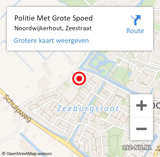 Locatie op kaart van de 112 melding: Politie Met Grote Spoed Naar Noordwijkerhout, Zeestraat op 18 juli 2022 12:07