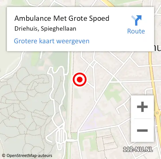 Locatie op kaart van de 112 melding: Ambulance Met Grote Spoed Naar Driehuis, Spieghellaan op 18 juli 2022 13:10