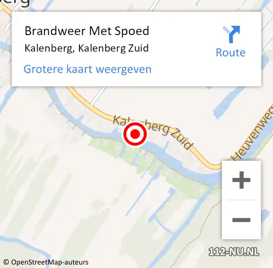 Locatie op kaart van de 112 melding: Brandweer Met Spoed Naar Kalenberg, Kalenberg Zuid op 18 juli 2022 13:34
