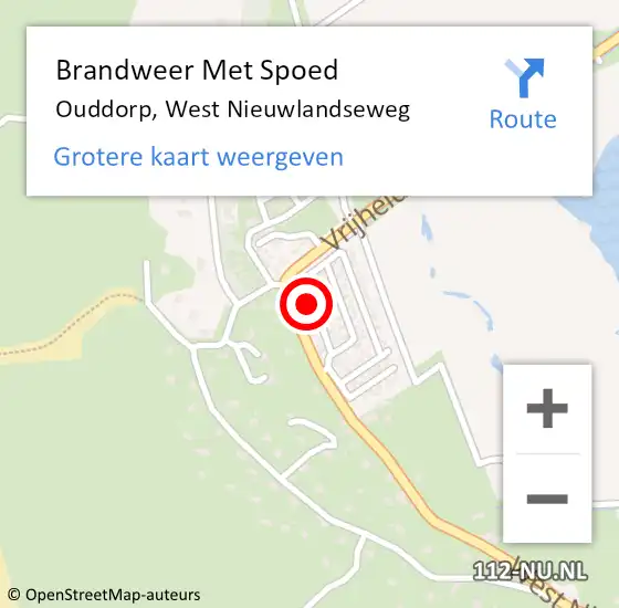 Locatie op kaart van de 112 melding: Brandweer Met Spoed Naar Ouddorp, West Nieuwlandseweg op 18 juli 2022 13:58