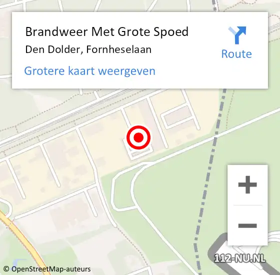 Locatie op kaart van de 112 melding: Brandweer Met Grote Spoed Naar Den Dolder, Fornheselaan op 18 juli 2022 14:37