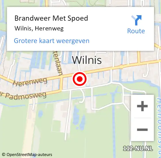 Locatie op kaart van de 112 melding: Brandweer Met Spoed Naar Wilnis, Herenweg op 18 juli 2022 15:25