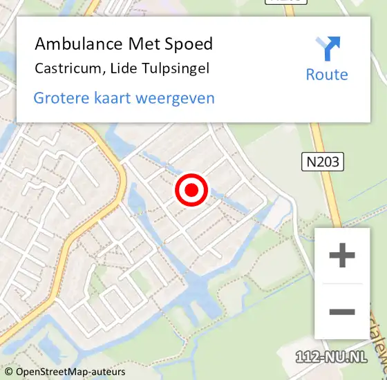 Locatie op kaart van de 112 melding: Ambulance Met Spoed Naar Castricum, Lide Tulpsingel op 18 juli 2022 15:50