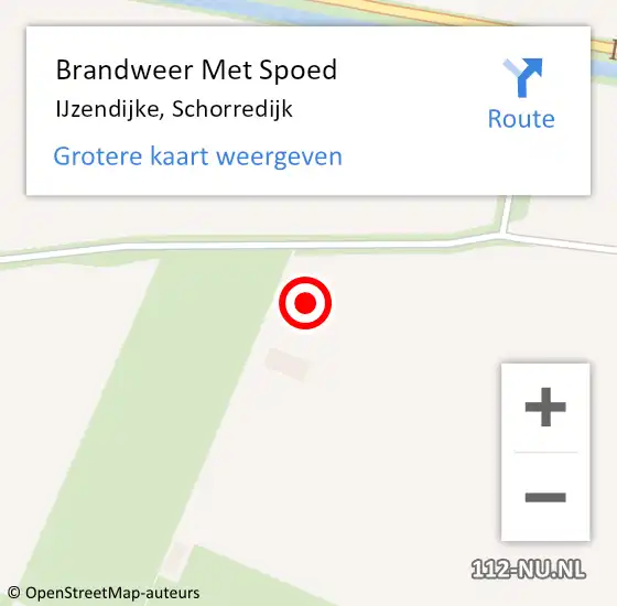 Locatie op kaart van de 112 melding: Brandweer Met Spoed Naar IJzendijke, Schorredijk op 18 juli 2022 16:00