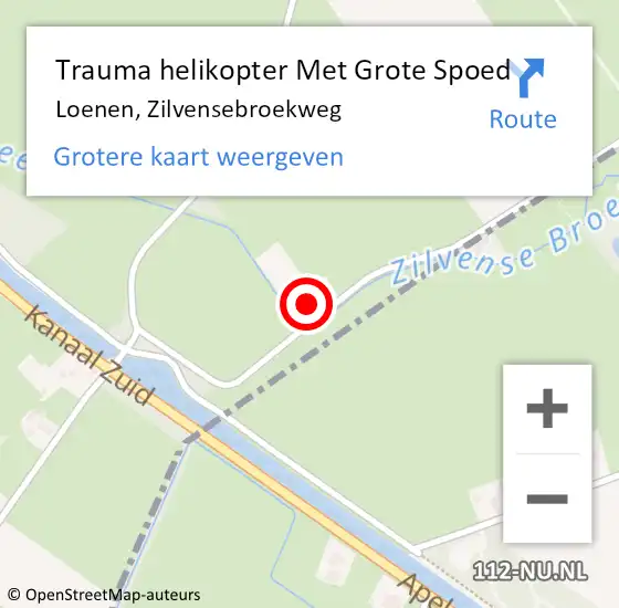 Locatie op kaart van de 112 melding: Trauma helikopter Met Grote Spoed Naar Loenen, Zilvensebroekweg op 18 juli 2022 16:01