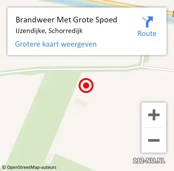 Locatie op kaart van de 112 melding: Brandweer Met Grote Spoed Naar IJzendijke, Schorredijk op 18 juli 2022 16:08