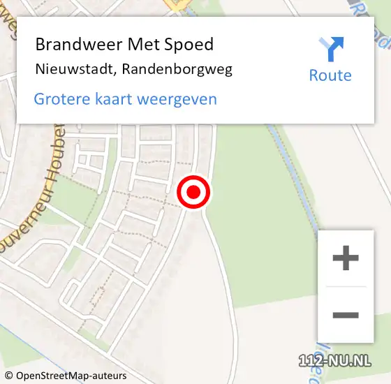 Locatie op kaart van de 112 melding: Brandweer Met Spoed Naar Nieuwstadt, Randenborgweg op 18 juli 2022 16:39