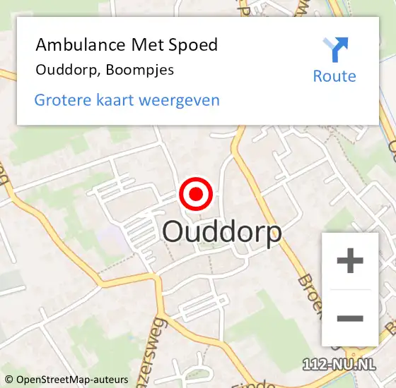 Locatie op kaart van de 112 melding: Ambulance Met Spoed Naar Ouddorp, Boompjes op 18 juli 2022 16:50