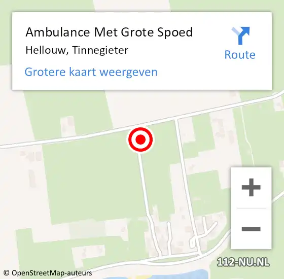Locatie op kaart van de 112 melding: Ambulance Met Grote Spoed Naar Hellouw, Tinnegieter op 18 juli 2022 17:57