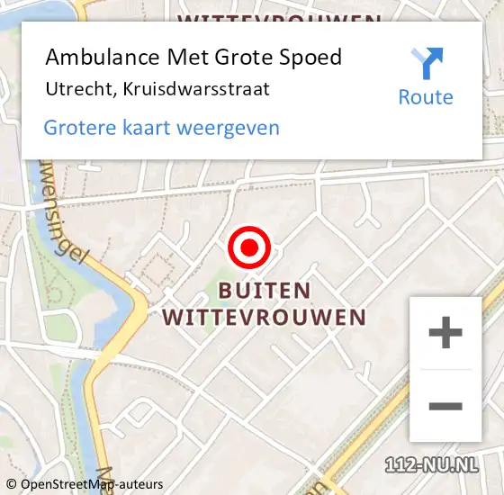 Locatie op kaart van de 112 melding: Ambulance Met Grote Spoed Naar Utrecht, Kruisdwarsstraat op 23 juli 2014 16:13