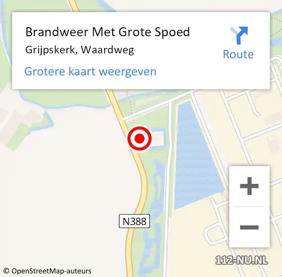 Locatie op kaart van de 112 melding: Brandweer Met Grote Spoed Naar Grijpskerk, Waardweg op 18 juli 2022 18:29