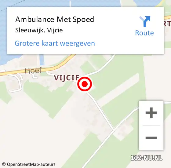 Locatie op kaart van de 112 melding: Ambulance Met Spoed Naar Sleeuwijk, Vijcie op 18 juli 2022 18:56